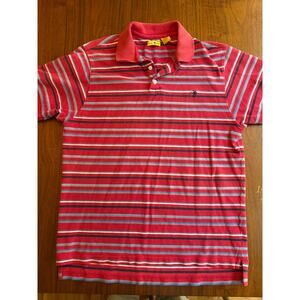 Duck Head Vintage Men's Red Striped Short Sleeve Polo Shirt - Medium